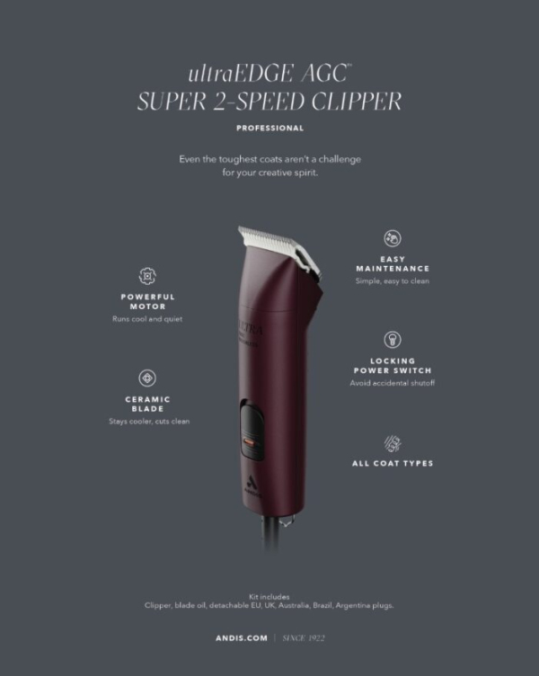 Andis - UltraEdge AGC - Super 2-Speed Clipper - Burgundy - Image 2