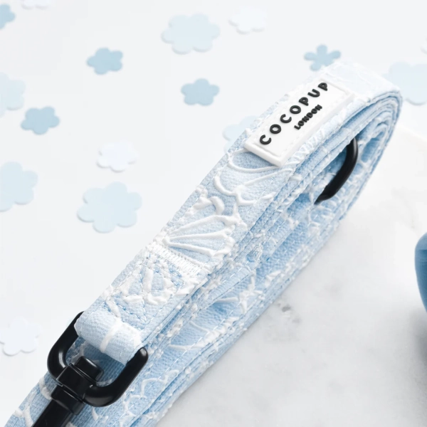 Cocopup London - LUXE Dog Lead - Baby Blue Flower - Image 2