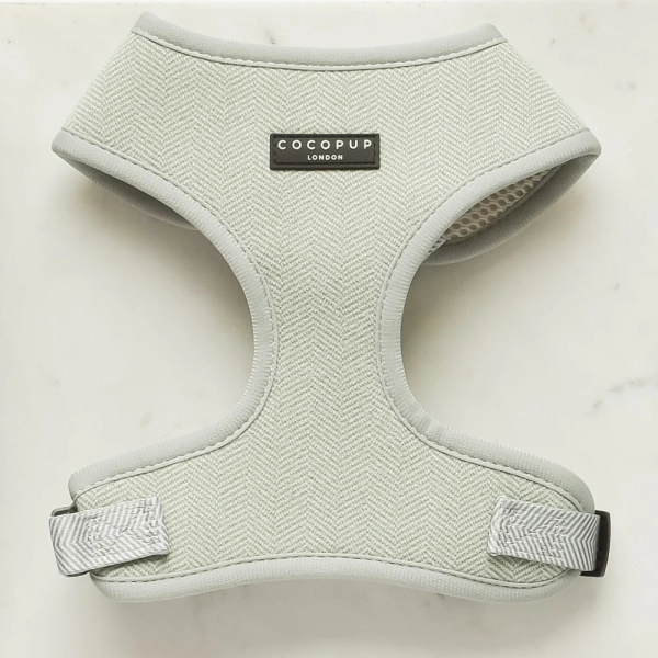 Cocopup London - Adjustable Neck Harness - Sage Tweed