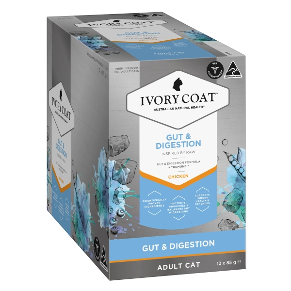 Ivory Coat - Adult Cat - Wet Food Trays - Inspired By Raw - Gut & Digestion